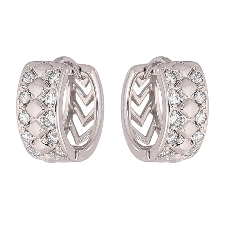 Сережки Xuping Родій колечка «Візерунок з кристалами» фото №1