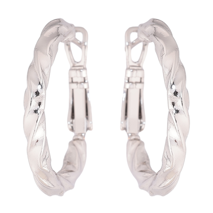 Серьги Xuping Родий кольца (конго) Декоративный узор ø 2.5см фото №5