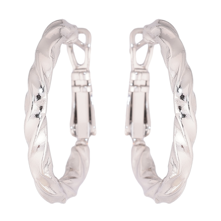 Серьги Xuping Родий кольца (конго) Декоративный узор ø 2.5см фото №1