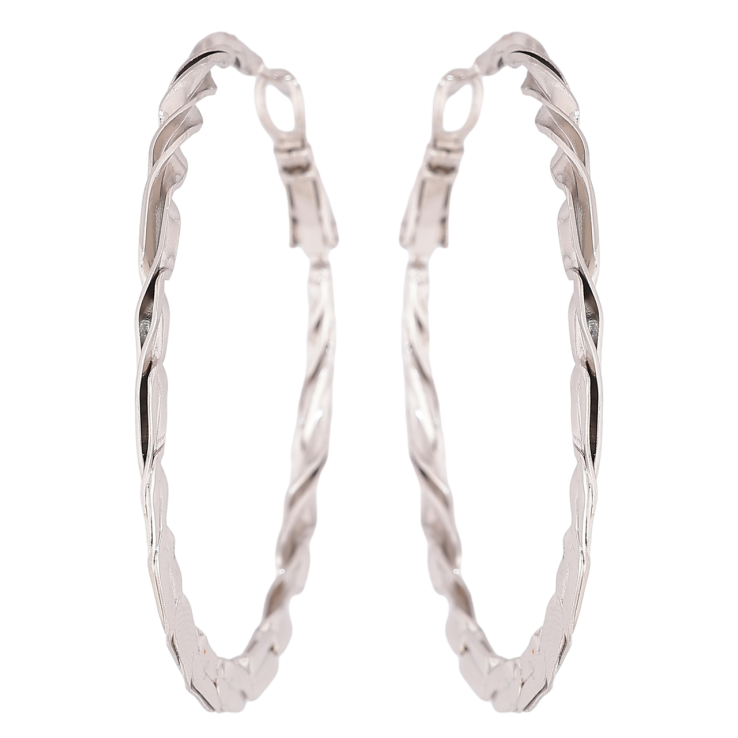 Серьги Xuping Родий кольца (конго) Декоративный узор ø 4.5см фото №3