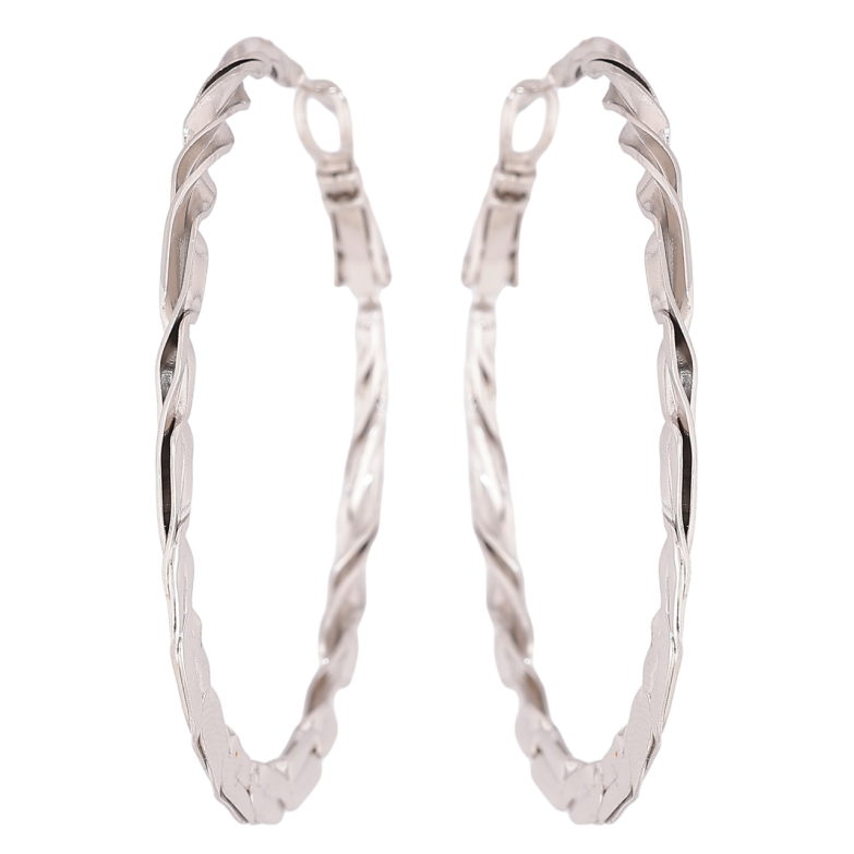 Серьги Xuping Родий кольца (конго) Декоративный узор ø 4.5см фото №1