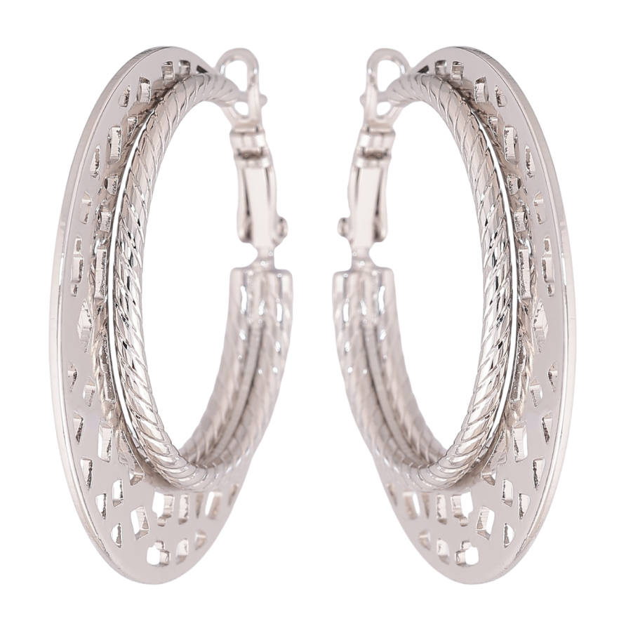 Сережки Xuping Родій кільця (конго) «Декоративний візерунок» ø 3.8см фото №1