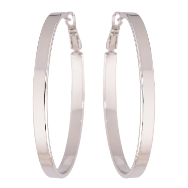 Серьги Xuping Родий кольца (конго) Классика ø 5см фото №14