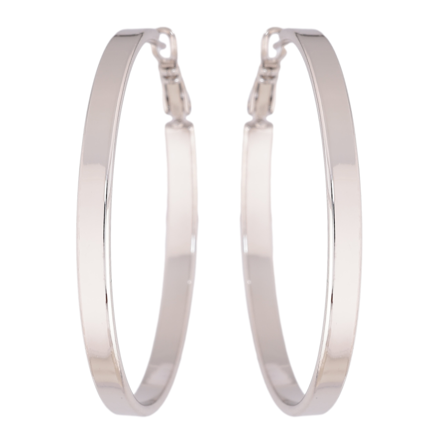 Серьги Xuping Родий кольца (конго) Классика ø 5см фото №1