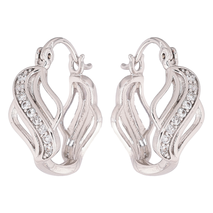 Сережки Xuping Родій замок-шпилька «Декоративний візерунок з кристалами» фото №20 Сережки Xuping Родій замок-шпилька «Декоративний візерунок з кристалами» фото №20