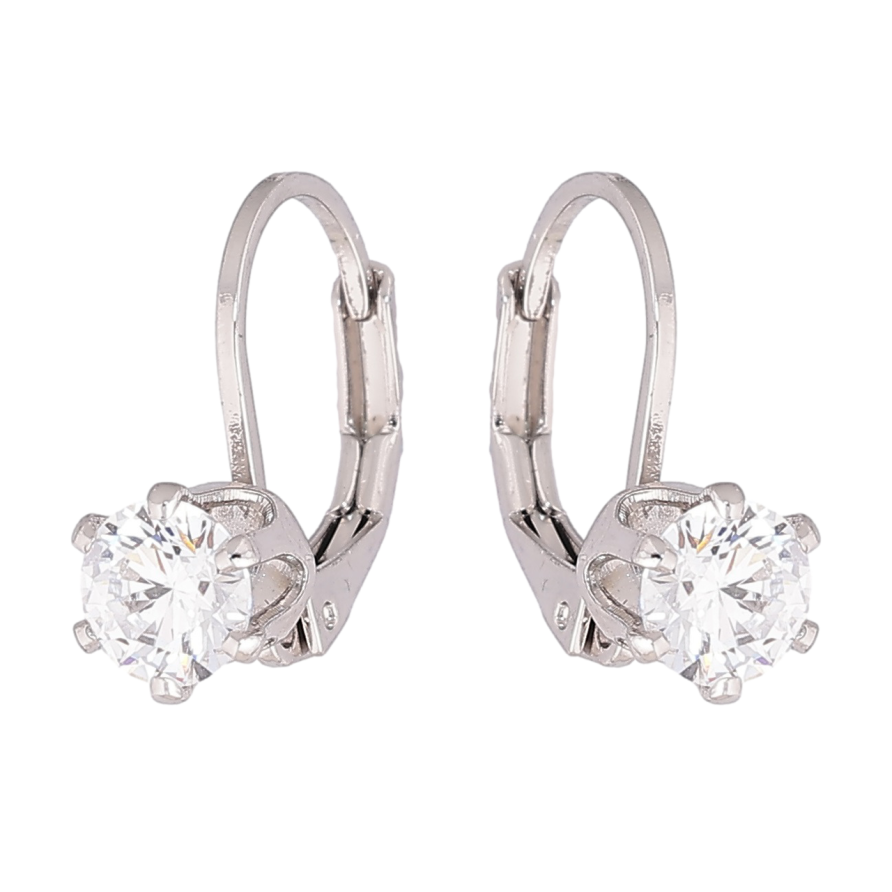 Сережки Xuping Родій французький замок «Кристали» ø 5мм фото №1