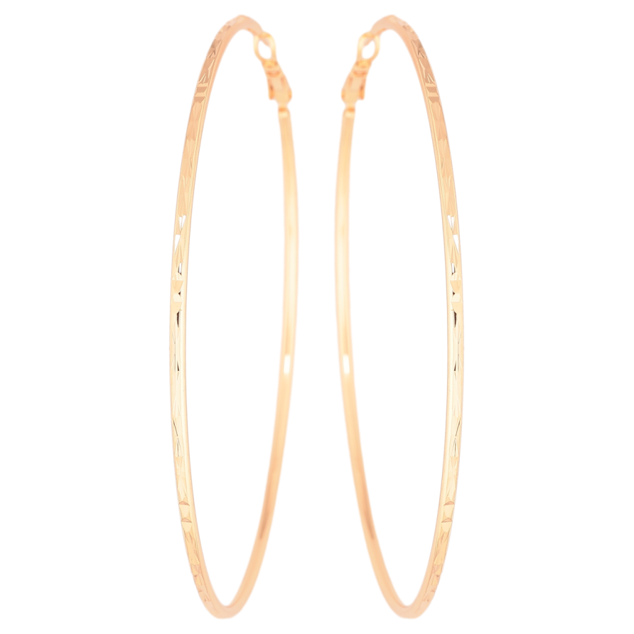 Сережки Xuping M&L Колір 18K кільця (конго) Декоративний візерунок ø 8см фото №1