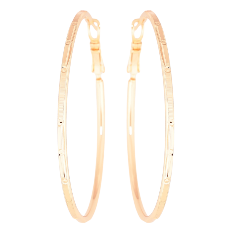 Сережки Xuping M&L Колір 18K кільця (конго) Декоративний візерунок ø 5см фото №1