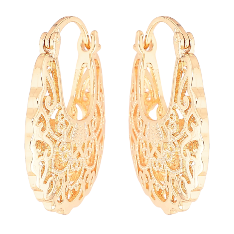 Сережки Xuping M&L Колір 18K замок-шпилька «Різьблений візерунок» фото №11