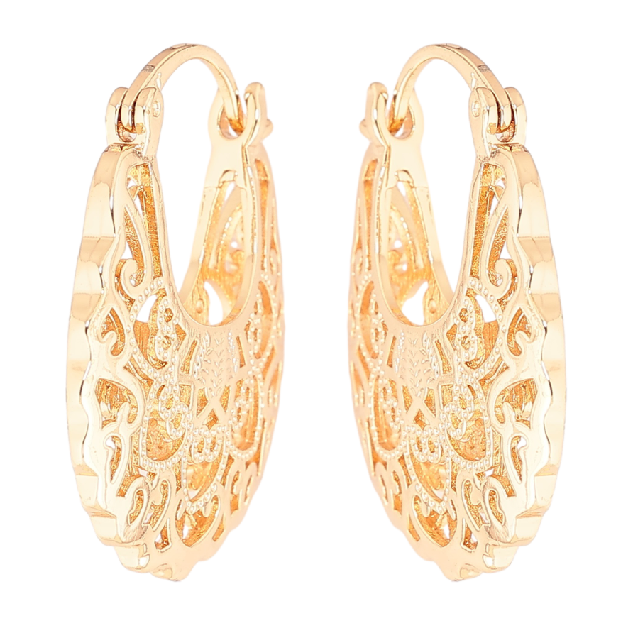 Сережки Xuping M&L Колір 18K замок-шпилька «Різьблений візерунок» фото №1