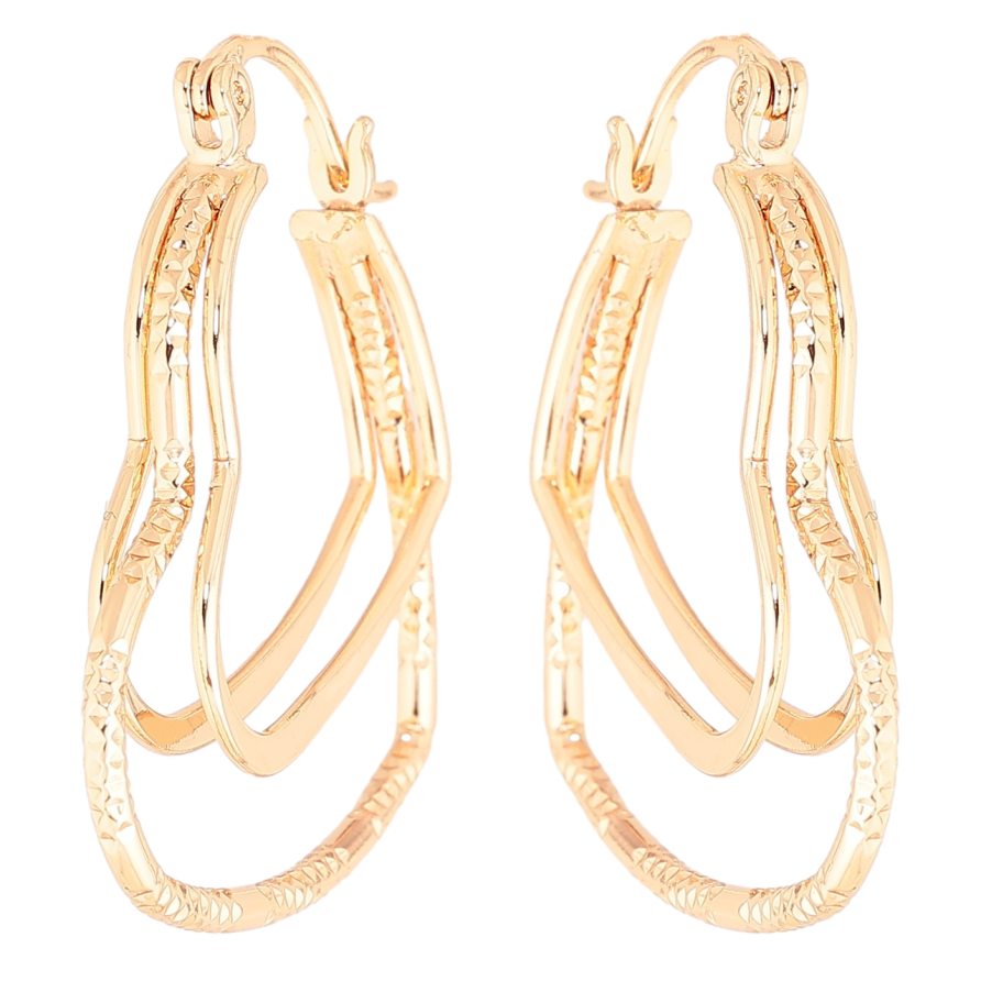 Сережки Xuping M&L Колір 18K замок-шпилька «Сердечка» фото №1 Сережки Xuping M&L Колір 18K замок-шпилька «Сердечка» фото №1