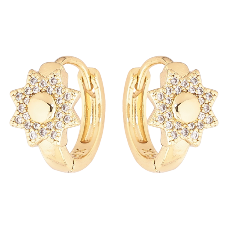 Серьги Xuping Позолота 14K колечки Звезды с кристаллами фото №1