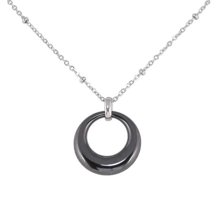 Підвіска на ланцюжку Xuping ТТМ Stainless Steel колір Родій «Колечко чорної кераміки» довжина 46-51см х 1.5мм фото №23
