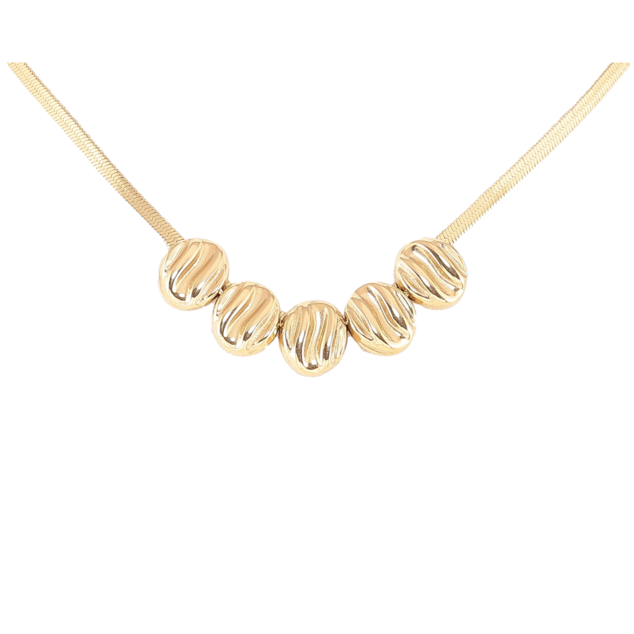 Подвеска на цепочке Xuping ТТМ Stainless Steel цвет 14К Декоративные бусины длинна 45-50см х 2мм фото №1