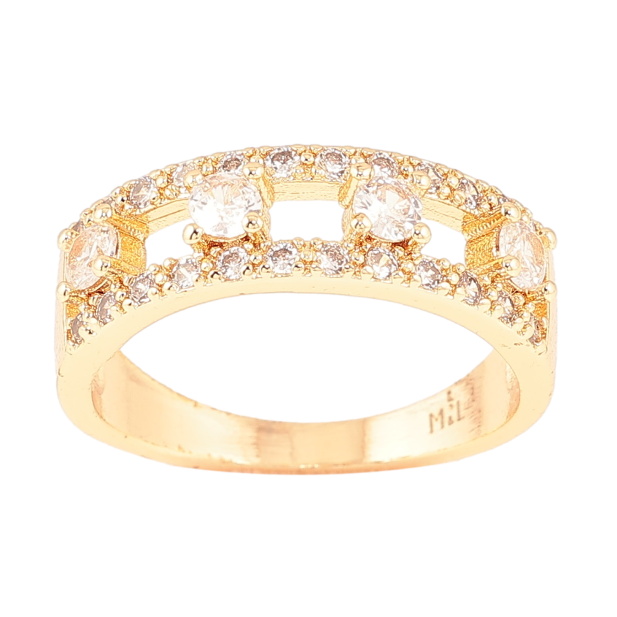 Каблучка Xuping M&L Колір 18К «Декоративний візерунок з кристалами» фото №1