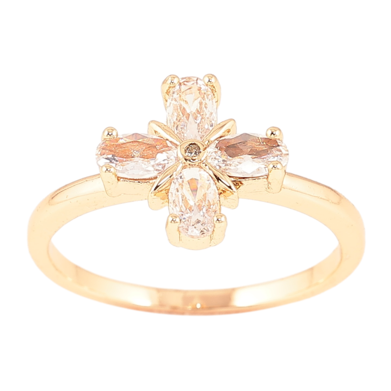 Каблучка Xuping M&L Колір 18К «Кришталева квітка» фото №4