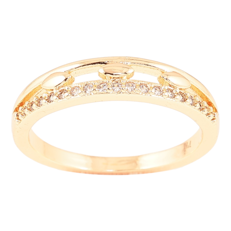 Каблучка Xuping M&L Колір 18К «Візерунок із доріжкою кристалів» фото №4