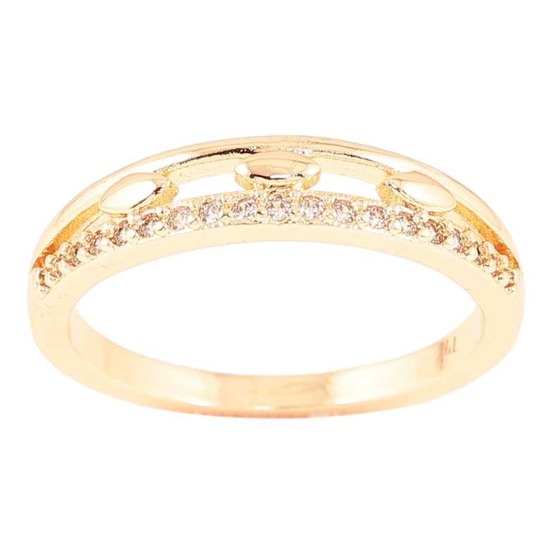 Кольцо Xuping M&L Цвет 18К Узор с дорожкой кристаллов фото №1