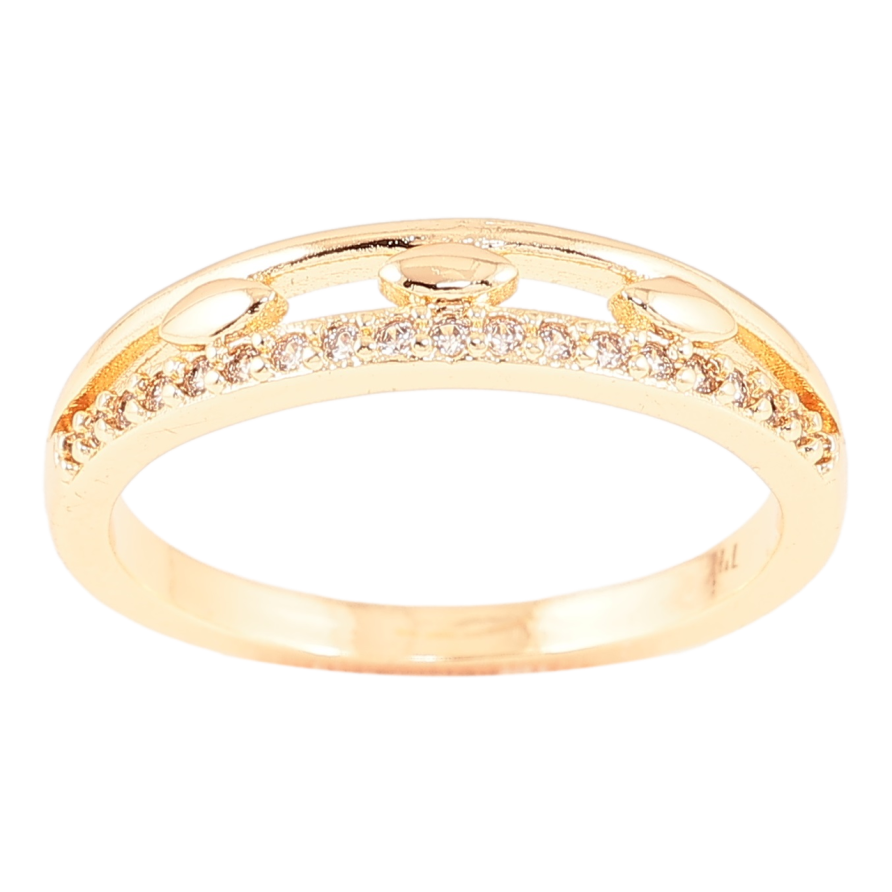 Каблучка Xuping M&L Колір 18К «Візерунок із доріжкою кристалів» фото №1