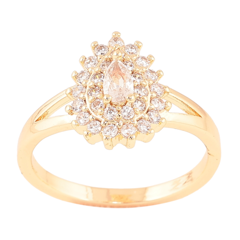 Каблучка Xuping M&L Колір 18К «Кришталева крапелька» фото №6