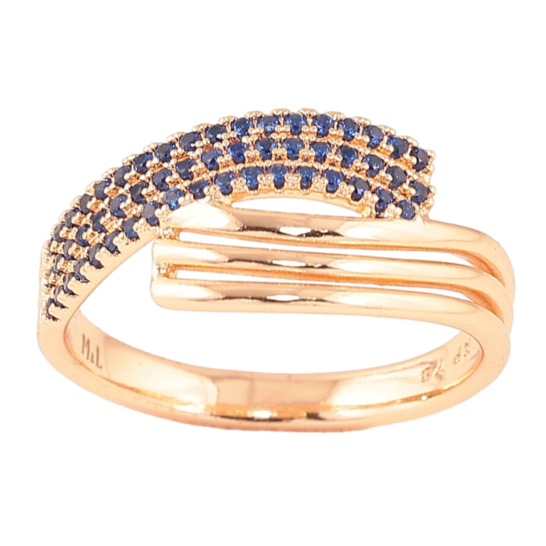 Каблучка Xuping M&L Колір 18К «Візерунок з інкрустацією синіми кристалами» фото №1