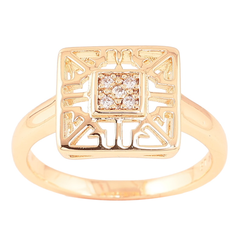 Кольцо Xuping M&L Цвет 18К Резной квадрат с кристаллами фото №12