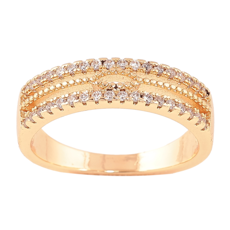 Кольцо Xuping M&L Цвет 18К Узор с дорожками кристаллов фото №11