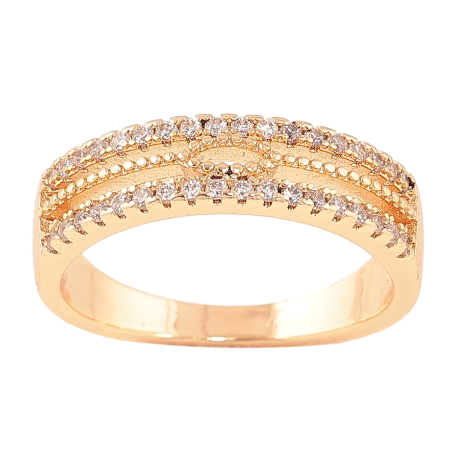 Каблучка Xuping M&L Колір 18К «Візерунок з доріжками кристалів» фото №1