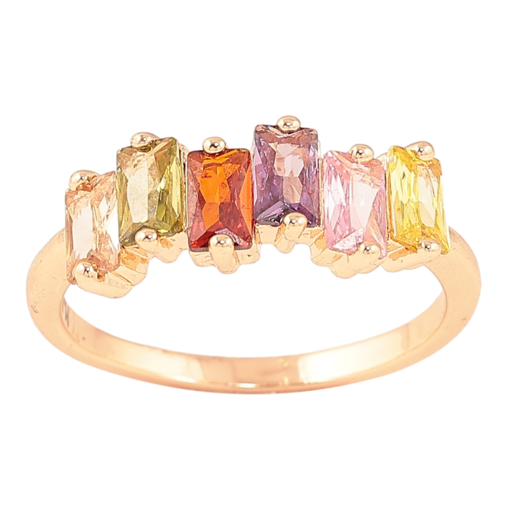 Каблучка Xuping M&L Колір 18К «Доріжка різнокольорових кристалів» фото №23