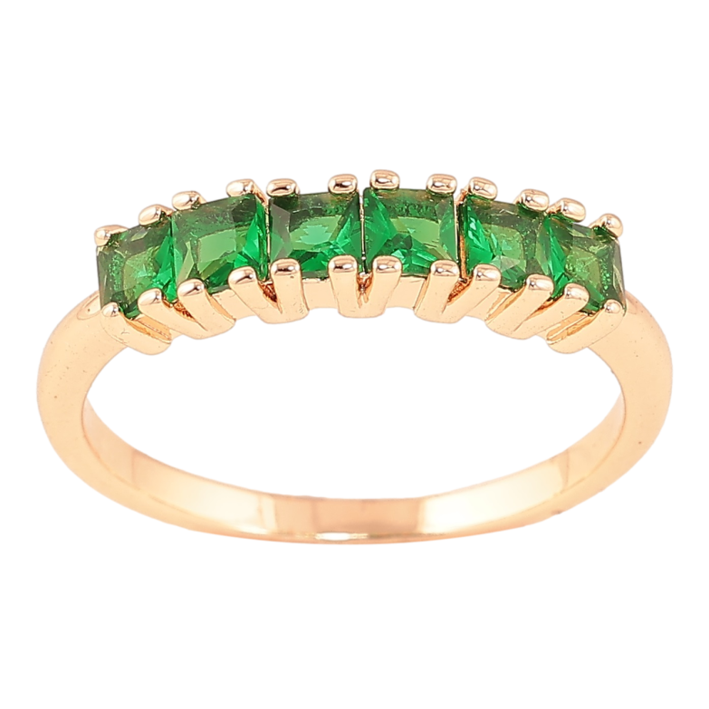 Кольцо Xuping M&L Цвет 18К Дорожка зеленых кристаллов фото №15