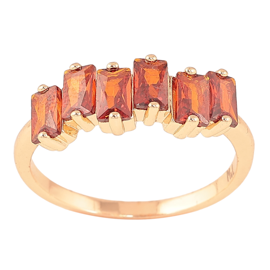 Каблучка Xuping M&L Колір 18К «Доріжка червоних кристалів» фото №1