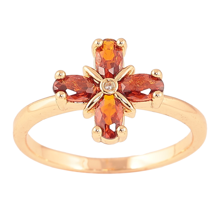 Каблучка Xuping M&L Колір 18К «Червона кришталева квітка» фото №18