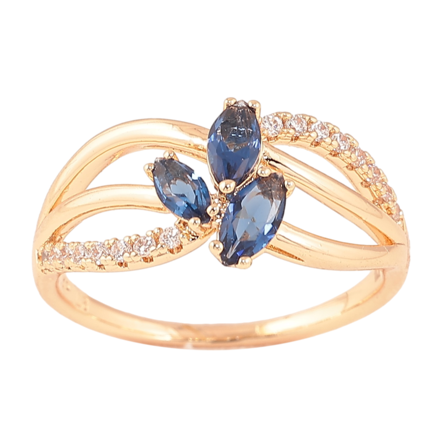 Каблучка Xuping M&L Колір 18К «Візерунок із синіми кристалами» фото №1