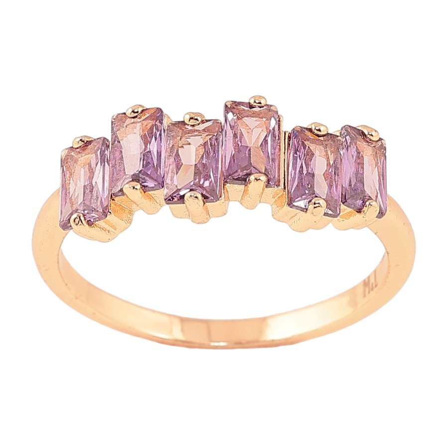 Каблучка Xuping M&L Колір 18К «Доріжка бузкових кристалів» фото №1