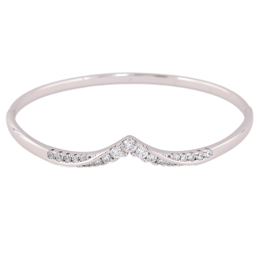 Браслет Xuping Родій «Візерунок з кристалами» ø 6см фото №1