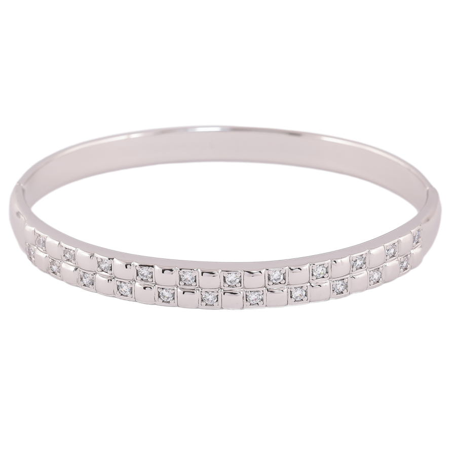 Браслет Xuping Родій «Візерунок з кристалами» ø 6см фото №1