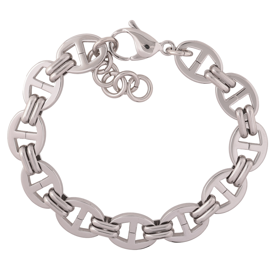 Браслет Xuping ТТМ Stainless Steel цвет Родий Цепочка Фантазийная с доп.цеп 20-22см х 4-11мм фото №1