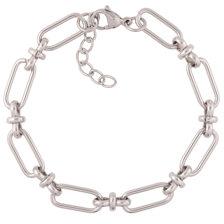 Браслет Xuping ТТМ Stainless Steel колір Родій «Ланцюжок Фантазійний» з доп.ланцюжком 20-23см х 7мм фото №1