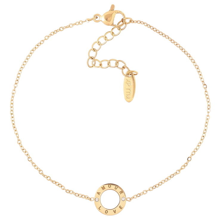 Браслет Xuping ТТМ Stainless Steel колір 14К «Ланцюжок з круглою вставкою» з доп.ланцюгом 18.5-22см х 1мм фото №22