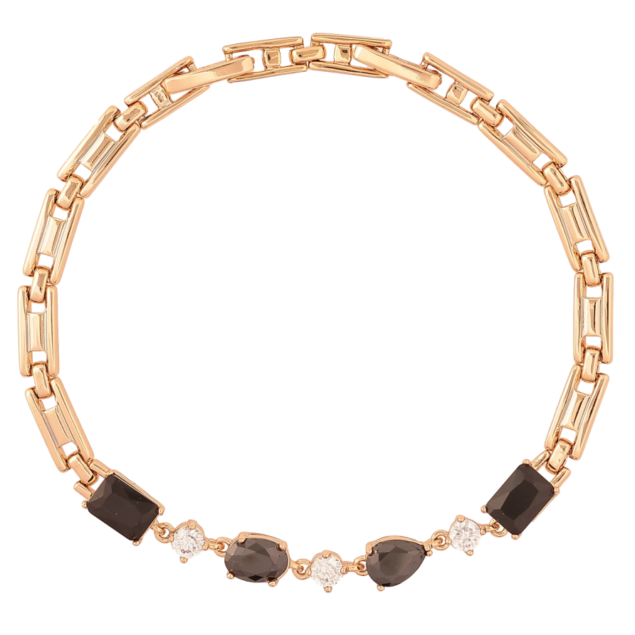 Браслет Xuping Позолота 18K «Вставка чорно-білі кристали» розмір з доп.замком 17,19см х 4мм фото №1