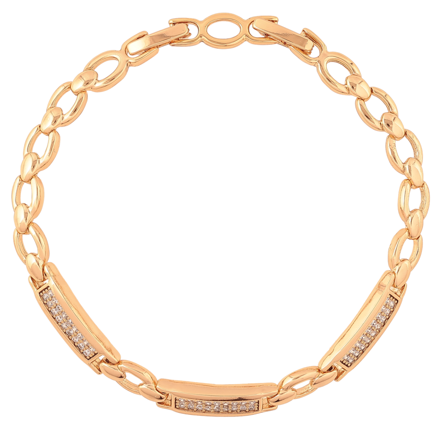 Браслет Xuping Позолота 18K «Доріжки кристалів» розмір з доп.замком 17,19см х 5мм фото №1