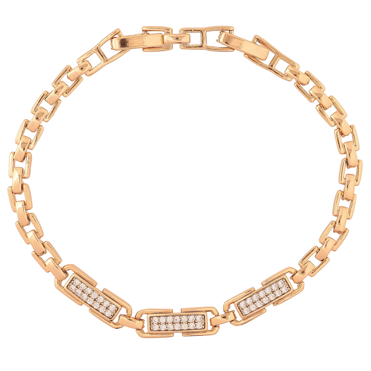 Браслет Xuping Позолота 18K «Візерунок з інкрустацією кристалами» розмір з доп.замком 17,19см х 4мм фото №16