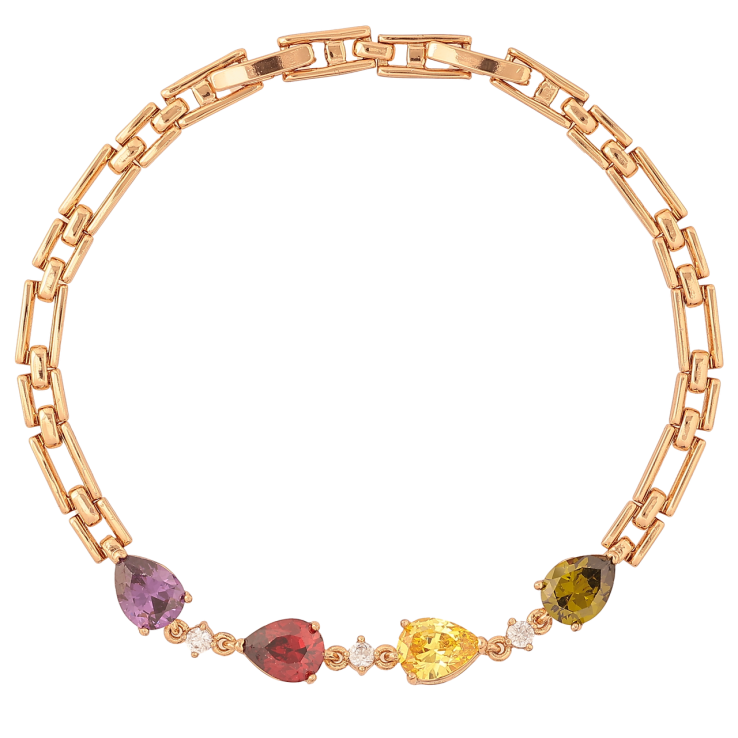 Браслет Xuping Позолота 18K «Вставка з різнокольоровими кристалами» розмір з доп.замком 17.5,19.5см х 4мм фото №16