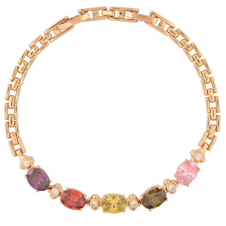 Браслет Xuping Позолота 18K «Вставка з різнокольорових кристалів» розмір з доп.замком 17,19.5см х 4мм фото №24