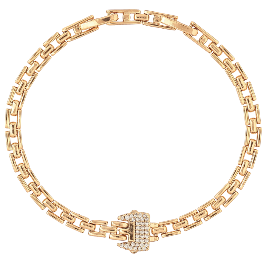 Браслет Xuping Позолота 18K «Ремінець з кристалами» розмір з доп.замком 17,19см х 4мм фото №1