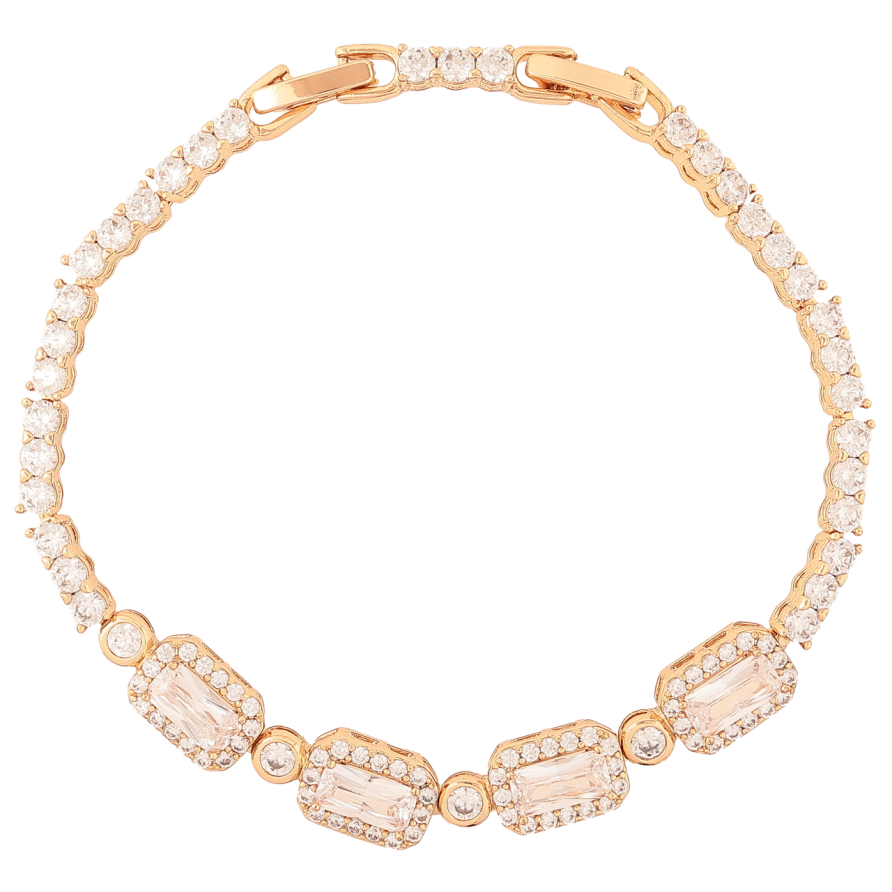 Браслет Xuping Позолота 18K «Інкрустація кристалами» розмір з доп.замком 17.5,19.5см х 3мм фото №1