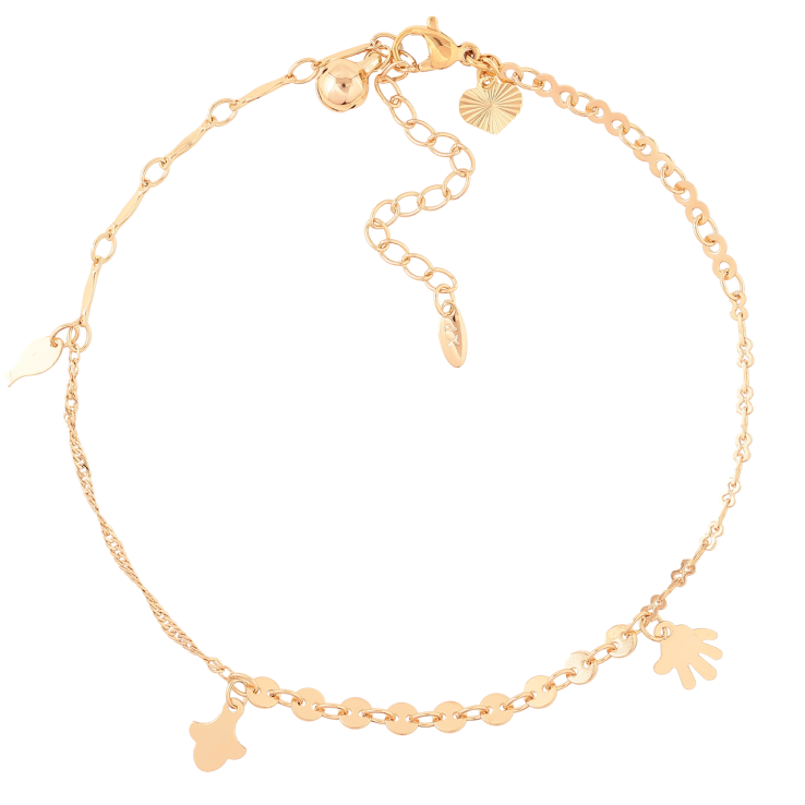Браслет Xuping Позолота 18K на ногу Цепочка с подвесками размер с доп.цепочкой 25-30см х 1.5-3мм фото №10