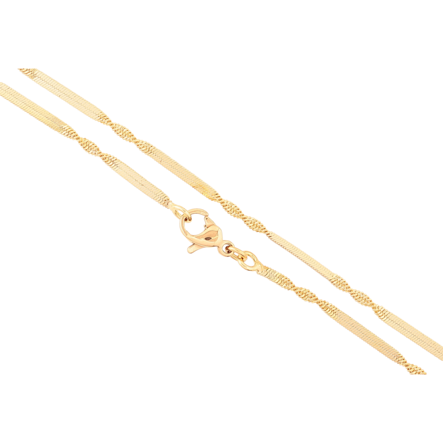 Ланцюжок Xuping Позолота 18K «Плетіння Снейк перекручений» довжина 45см х 2мм фото №1