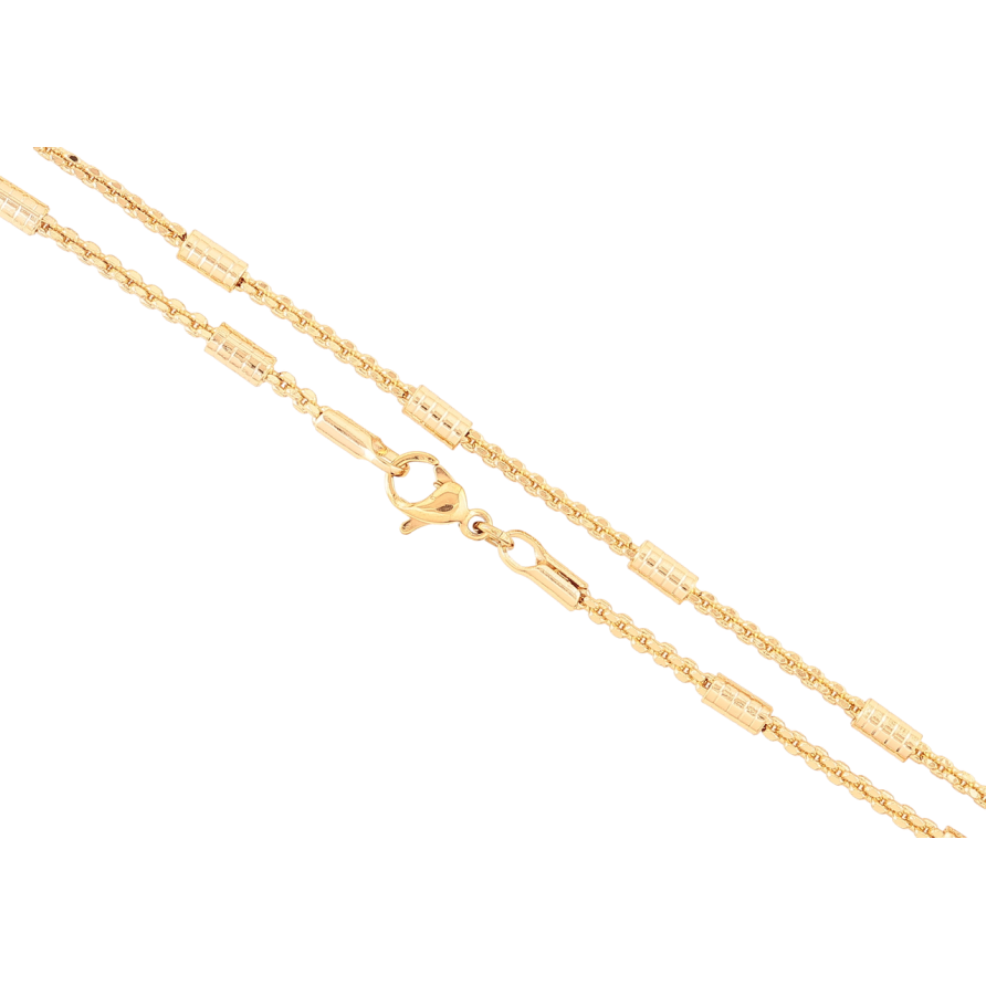 Ланцюжок Xuping Позолота 18K «Плетіння Фантазійне з циліндрами» довжина 44см х 2мм фото №1