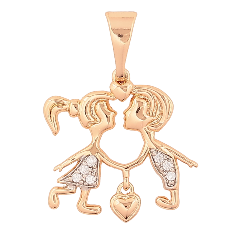 Кулон Xuping Позолота 18K + Родій «Закохані» для ланцюжка до 7мм фото №9